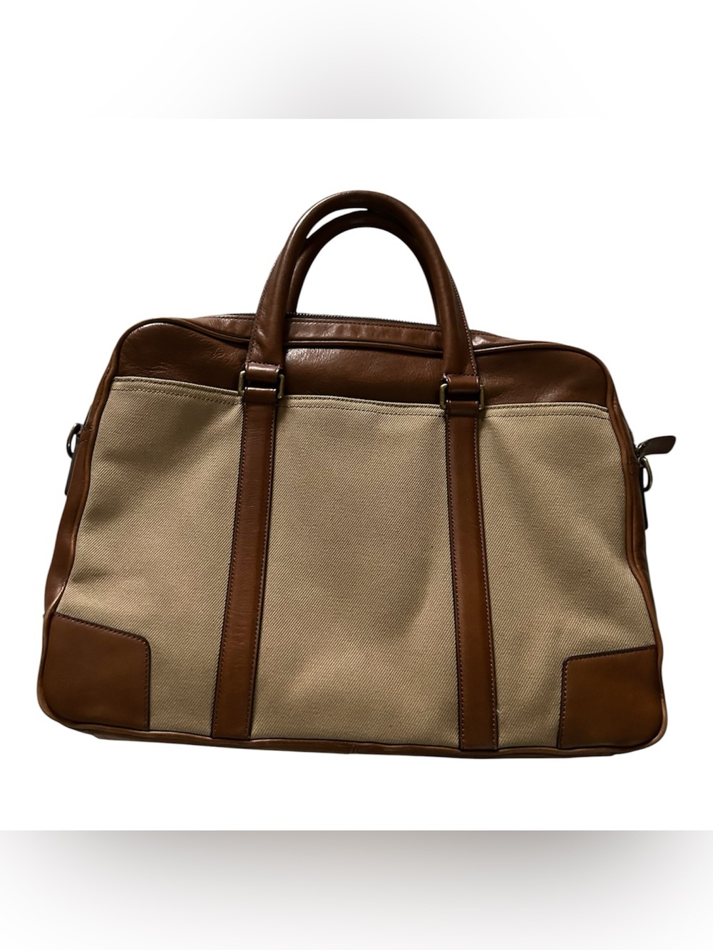 Coach Men’s Bleecker Archival Twill & Leather Briefcase in Tan and Brown 71300 - Picture 2 of 11